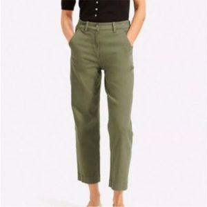 Everlane Straight Leg Crop Pants, Size 00, Green